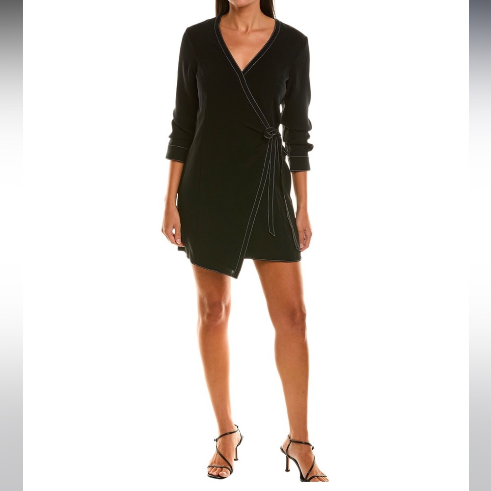 Elegant Black Wrap Mini Dress
